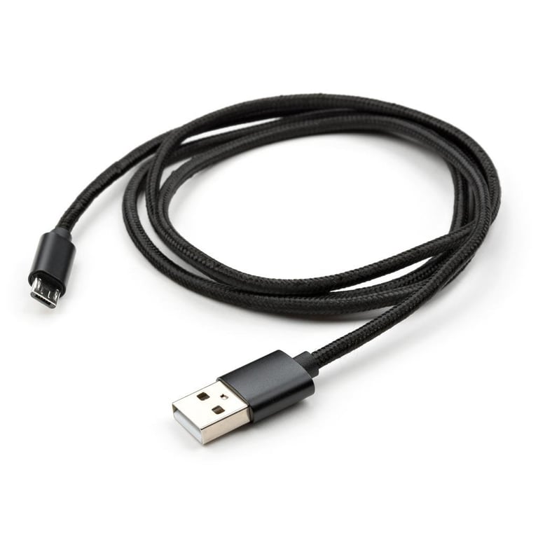 Дата кабель USB 2.0 AM to Micro 5P 1m nylon black Vinga (VCPDCMNB1BK) - фото 5
