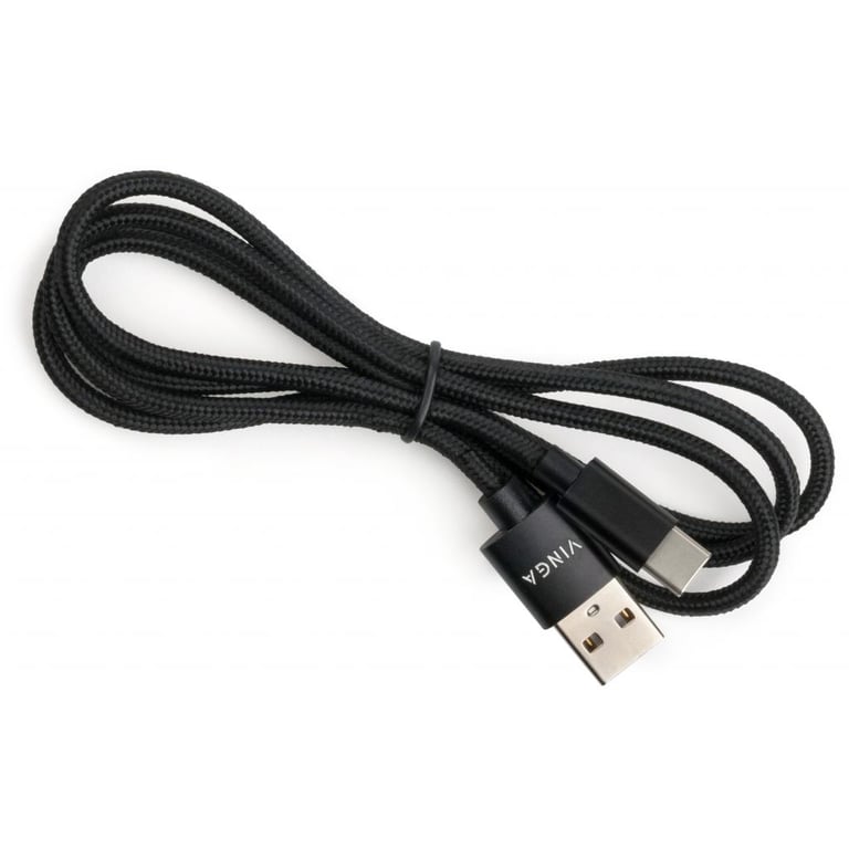 Дата кабель USB 2.0 AM to USB-C 1.0m nylon black Vinga (VCPDCTCNB1BK) - фото 3