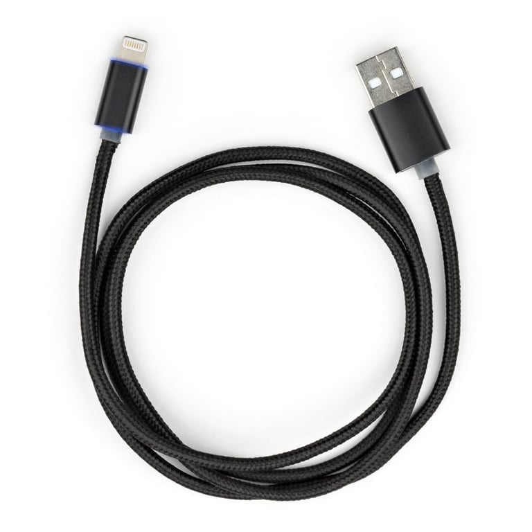 Дата кабель USB 2.0 AM to Lightning 1m LED black Vinga (VCPDCLLED1BK) - фото 3