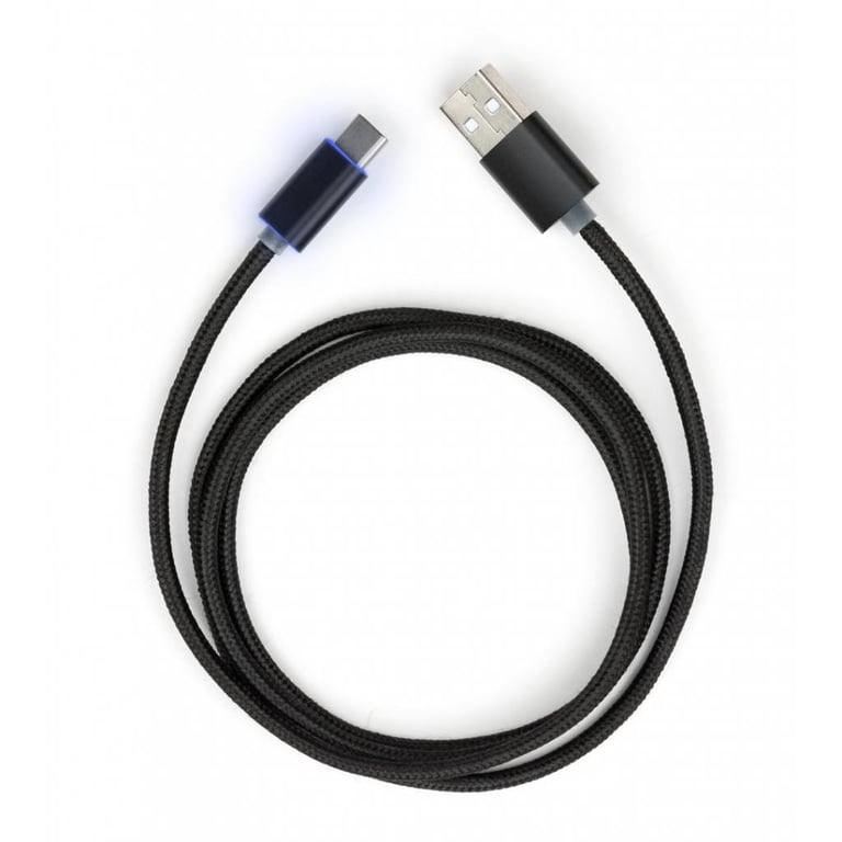 Дата кабель USB 2.0 AM to Type-C 1m LED black Vinga (VCPDCTCLED1BK) - фото 1