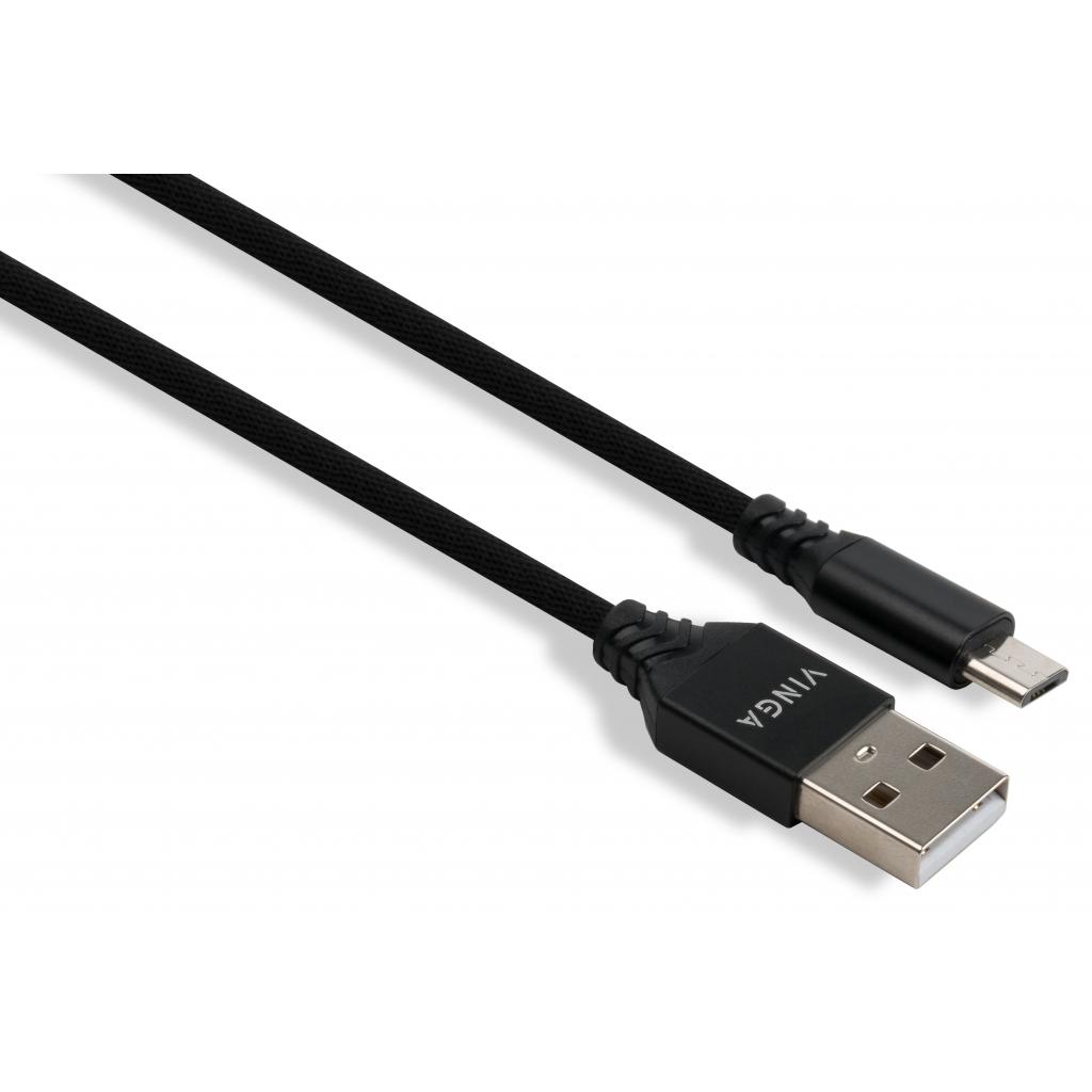Дата кабель USB 2.0 AM to Micro 5P nylon 1m black Vinga (VCPDCMBN21BK) - фото 1 Дата кабель USB 2.0 AM to Micro 5P nylon 1m black Vinga (VCPDCMBN21BK) - фото 1