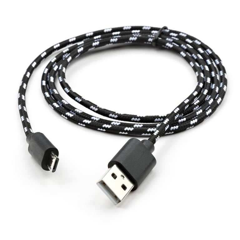 Дата кабель USB 2.0 AM to Micro 5P 2color nylon 1m black Vinga (VCPDCMBN31BK) - фото 3