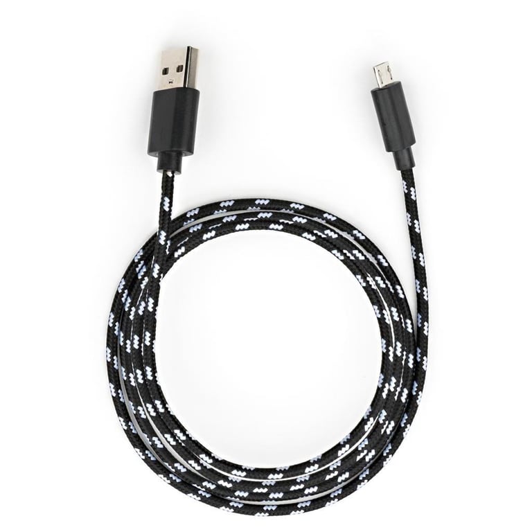 Дата кабель USB 2.0 AM to Micro 5P 2color nylon 1m black Vinga (VCPDCMBN31BK) - фото 5