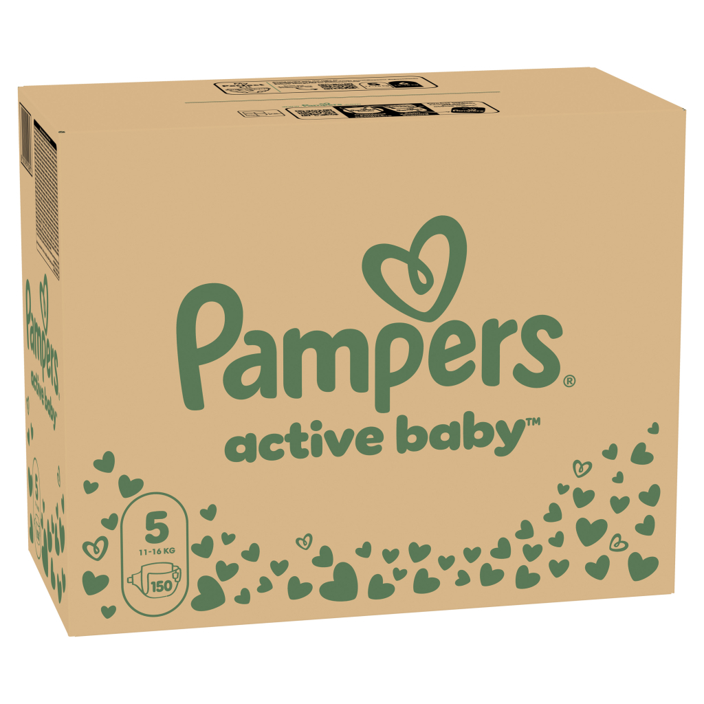 Підгузки Pampers Active Baby Junior Розмір 5 (11-16 кг) 150 шт. (8001090910981) - фото 2 Підгузки Pampers Active Baby Junior Розмір 5 (11-16 кг) 150 шт. (8001090910981) - фото 2