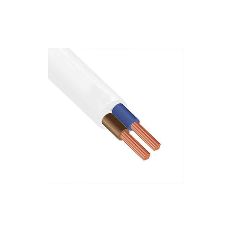 Кабель силовий ЗЗКМ 2х0.5 кв.мм гибкий, плоский, 100м (ШВВП 2×0,5 ECG)