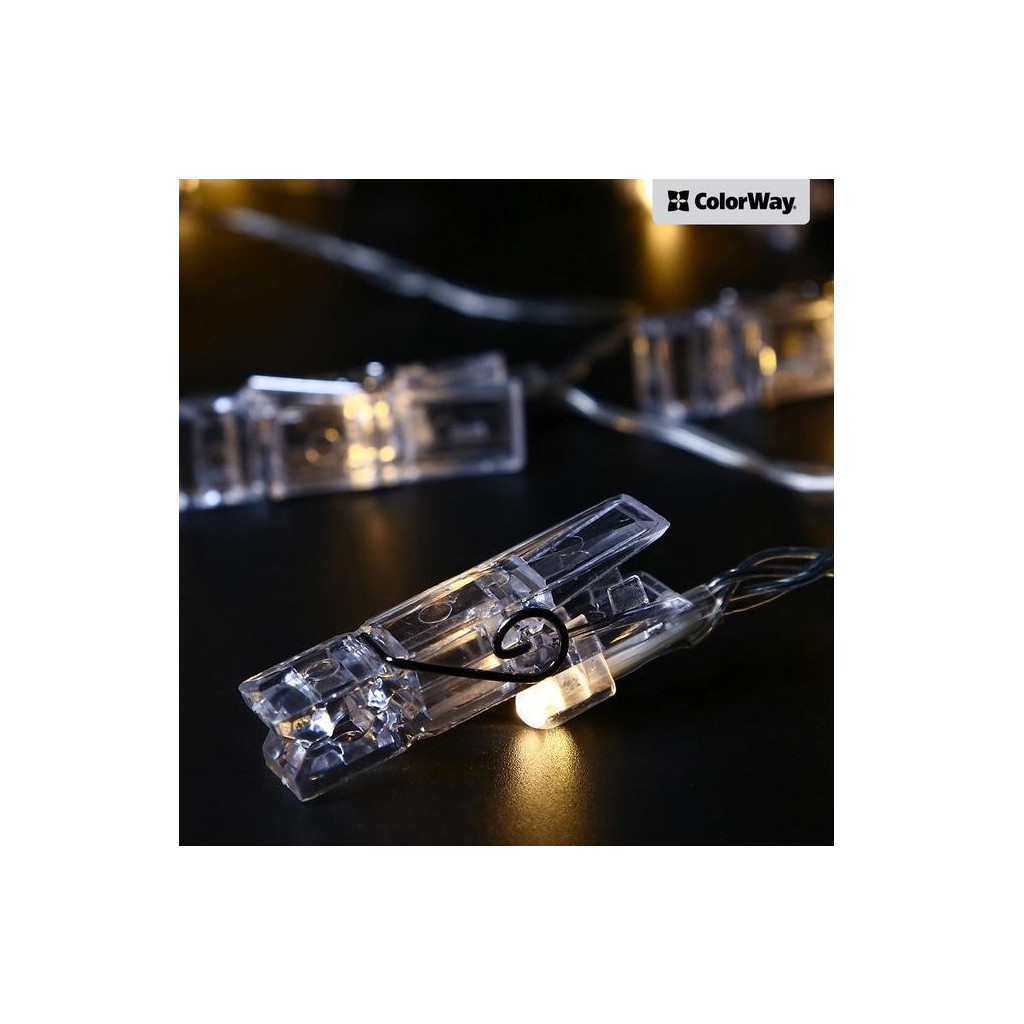 Гірлянда ColorWay 40 LED, 4.2м, з прищіпками (CW-LCP-40L42B) - фото 5 Гірлянда ColorWay 40 LED, 4.2м, з прищіпками (CW-LCP-40L42B) - фото 5