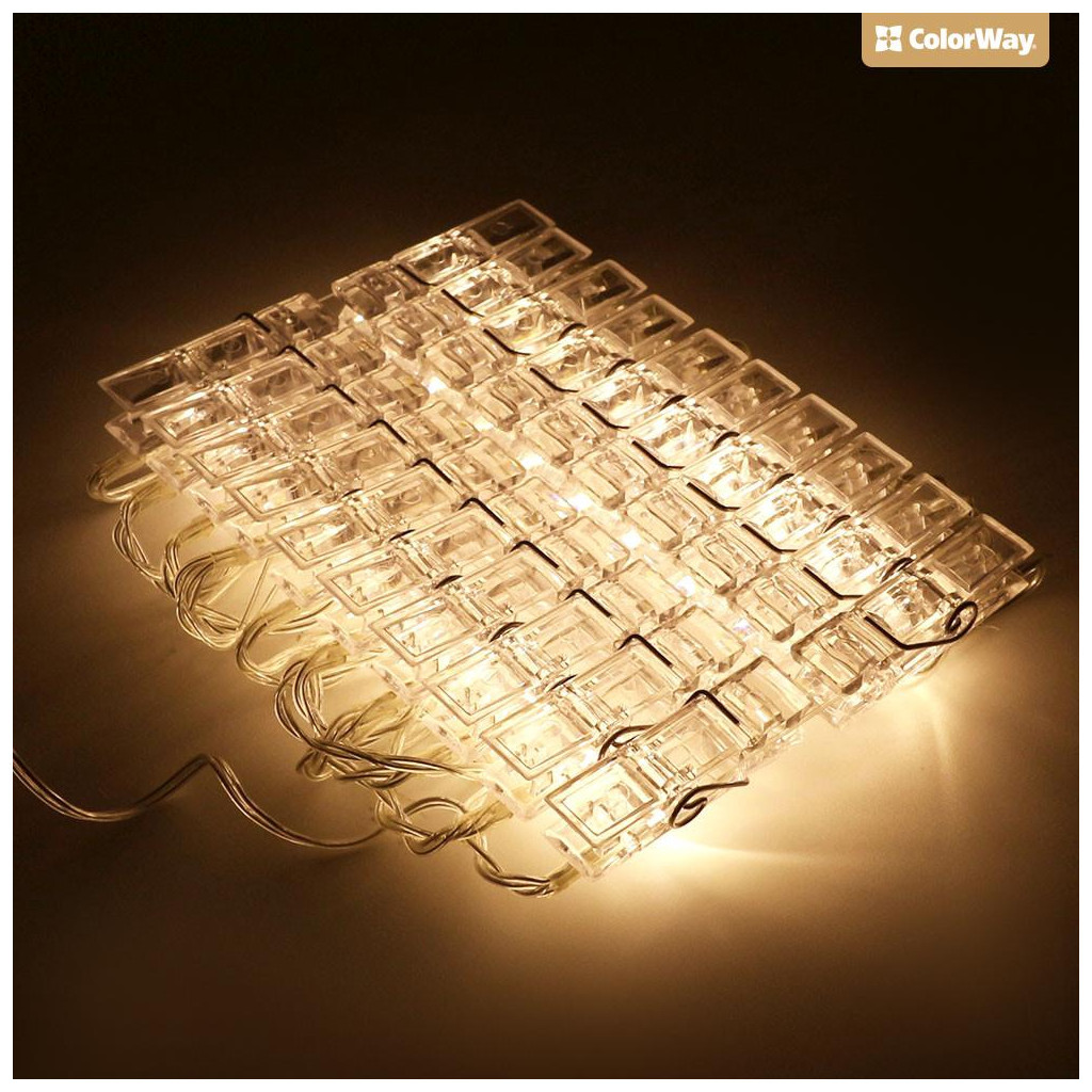 Гірлянда ColorWay 40 LED, 4.2м, з прищіпками (CW-LCP-40L42B) - фото 6 Гірлянда ColorWay 40 LED, 4.2м, з прищіпками (CW-LCP-40L42B) - фото 6