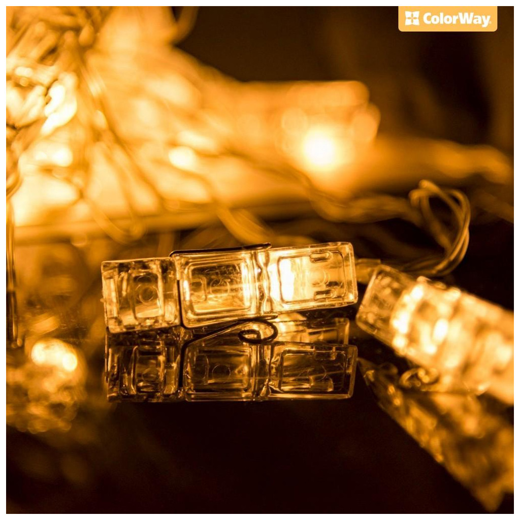 Гірлянда ColorWay 40 LED, 4.2м, з прищіпками (CW-LCP-40L42B) - фото 8 Гірлянда ColorWay 40 LED, 4.2м, з прищіпками (CW-LCP-40L42B) - фото 8