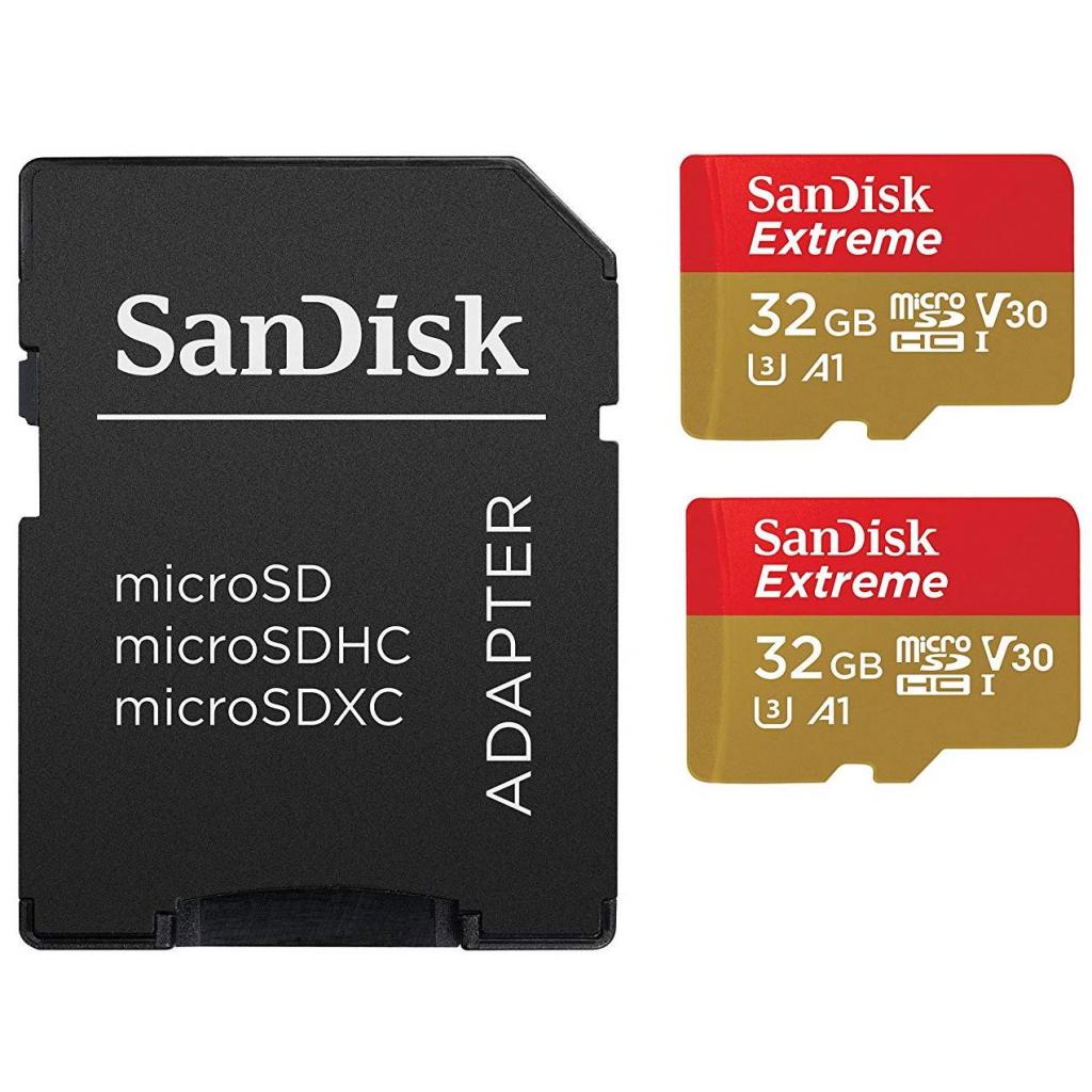 Карта пам%27яті SanDisk 32GB microSD class 10 UHS-I U3 V30 A1 Extreme (SDSQXAF-032G-GN6AT)