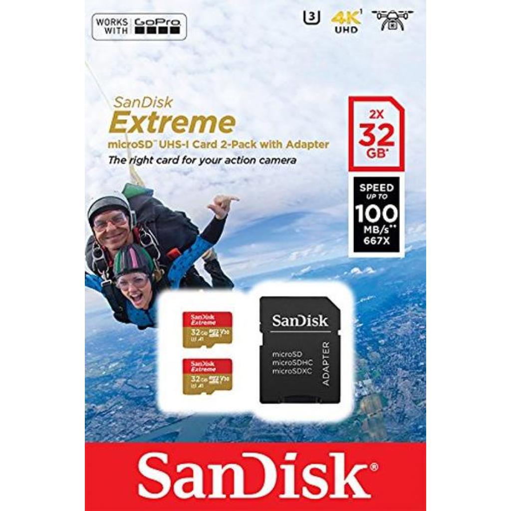 Карта пам'яті SanDisk 32GB microSD class 10 UHS-I U3 V30 A1 Extreme (SDSQXAF-032G-GN6AT) - фото 3 Карта пам'яті SanDisk 32GB microSD class 10 UHS-I U3 V30 A1 Extreme (SDSQXAF-032G-GN6AT) - фото 3