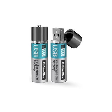 Акумулятор ColorWay AA USB 1200 mAh 1.5V R6 * 2 (CW-UBAA-02) - фото 1