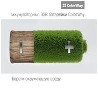 Акумулятор ColorWay AA USB 1200 mAh 1.5V R6 * 2 (CW-UBAA-02) - фото 3