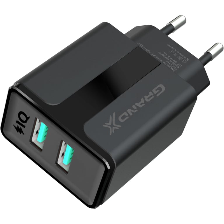 Зарядний пристрій Grand-X 5V 2,1A Black + cable USB-Lightning (CH15LTB) - фото 4