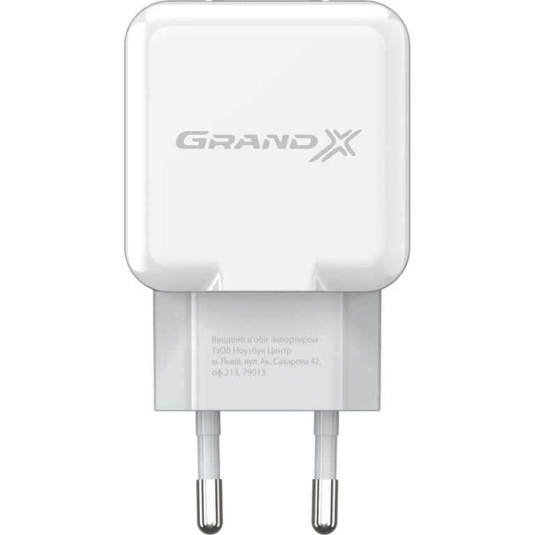 Зарядний пристрій Grand-X 5V 2.1A White (CH-03W) - фото 2