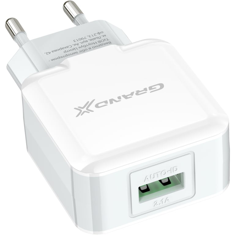 Зарядний пристрій Grand-X 5V 2.1A White (CH-03W) - фото 3