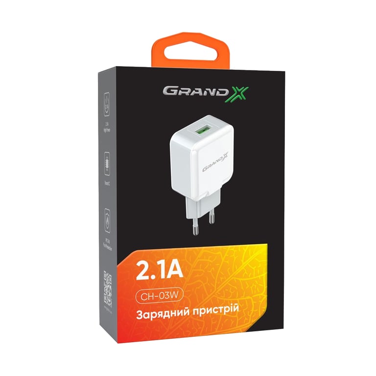 Зарядний пристрій Grand-X 5V 2.1A White (CH-03W) - фото 5
