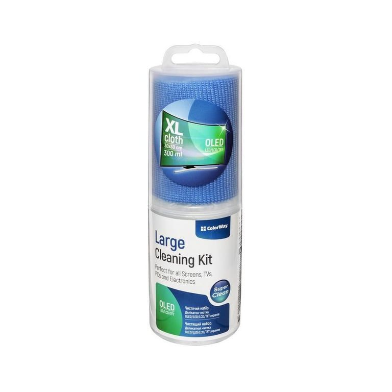 Спрей для очищення ColorWay Cleaning Kit for OLED/LED/LCD/TFT, 300ml, microfibre XL (CW-5230) - фото 1