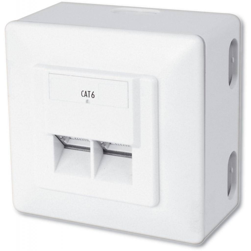 Комп'ютерна розетка Digitus 2xRJ45 STP, cat. 6, для відкритої проводки (DN-9006-N) - фото 1