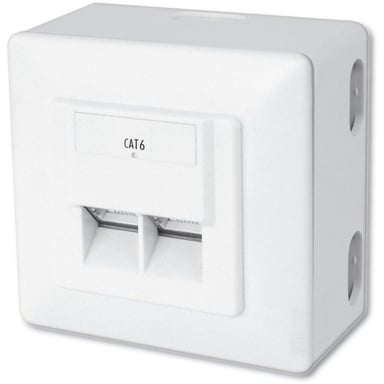 Комп'ютерна розетка Digitus 2xRJ45 STP, cat. 6, для відкритої проводки (DN-9006-N) - фото 1