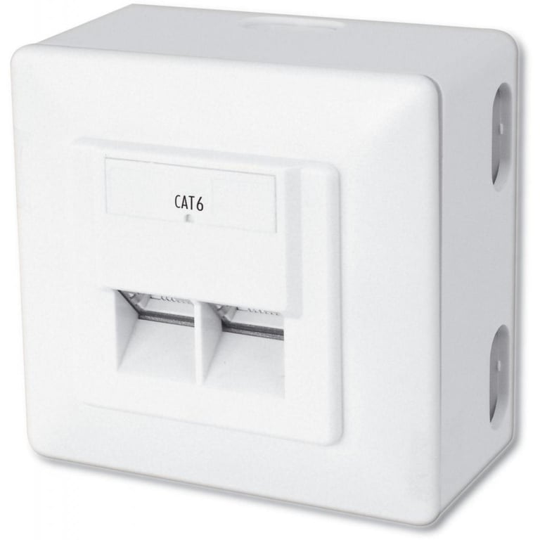 Комп'ютерна розетка Digitus 2xRJ45 STP, cat. 6, для відкритої проводки (DN-9006-N) - фото 1
