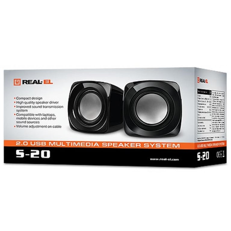 Акустична система REAL-EL S-20 black - фото 2