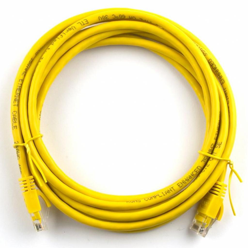 Патч-корд Ritar 5м, RJ-45, Cat.5e, CU, медь, желтый (02932) - головне фото