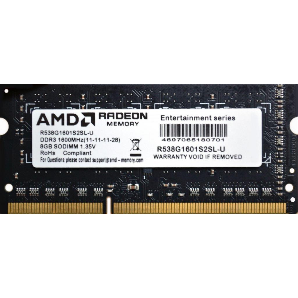 Модуль пам'яті для ноутбука SoDIMM DDR3L 8GB 1600 MHz AMD (R538G1601S2SL-U) - фото 1
