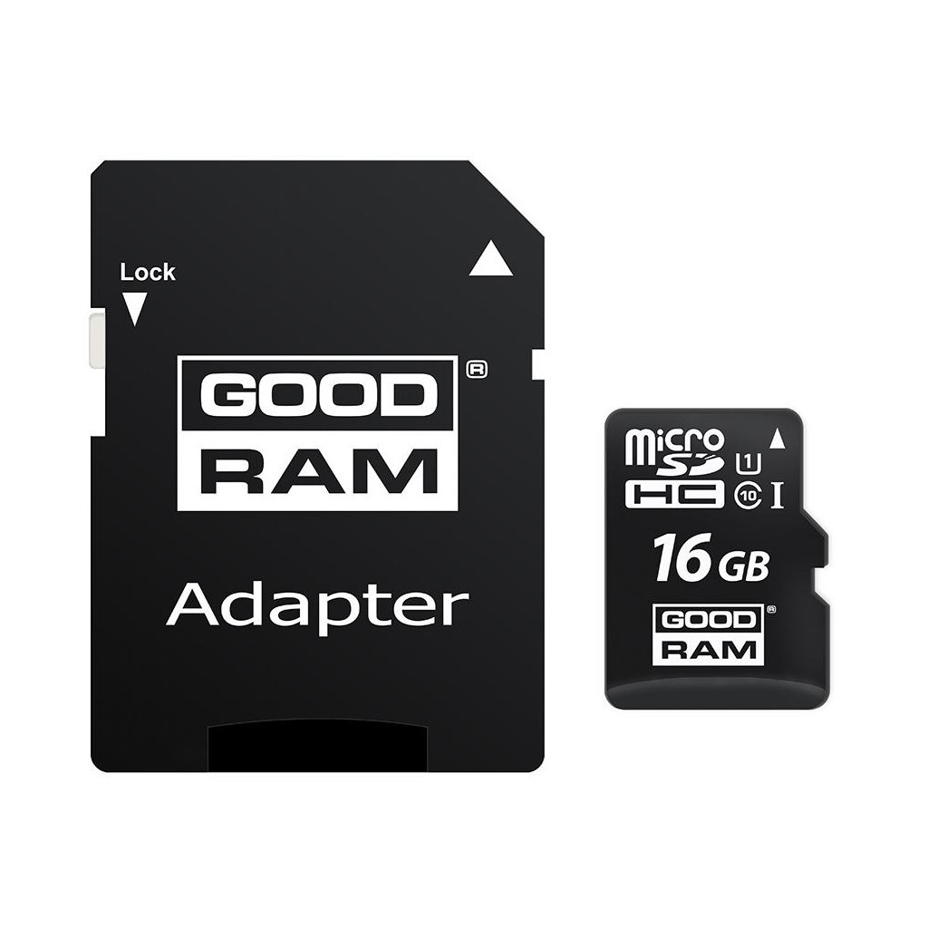 Карта пам'яті Goodram 16GB microSDHC Class 10 (M1AA-0160R12) - фото 1 Карта пам'яті Goodram 16GB microSDHC Class 10 (M1AA-0160R12) - фото 1