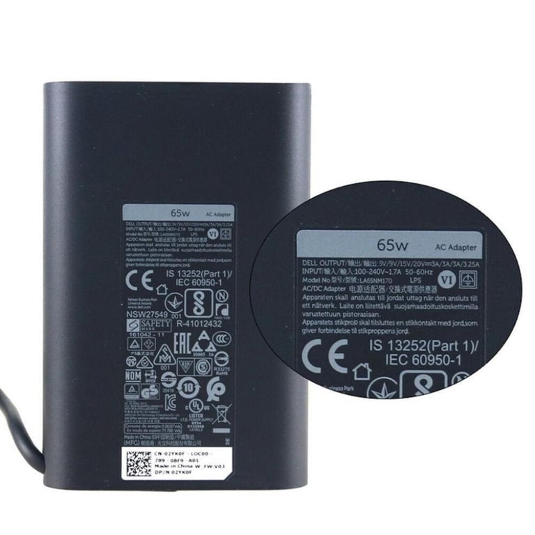 Блок живлення до ноутбуку Dell 65W Oval 20V разъем Type-C (HA65NM170 / A40243) - фото 2