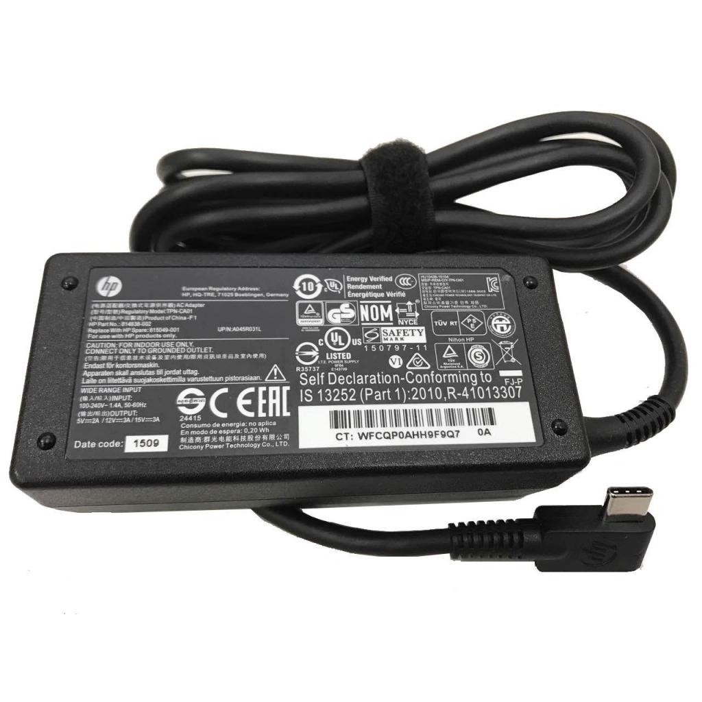 Блок живлення до ноутбуку HP 45W 15V, Type-C (TPN-CA01 / A40255) Блок живлення до ноутбуку HP 45W 15V, Type-C (TPN-CA01 / A40255)