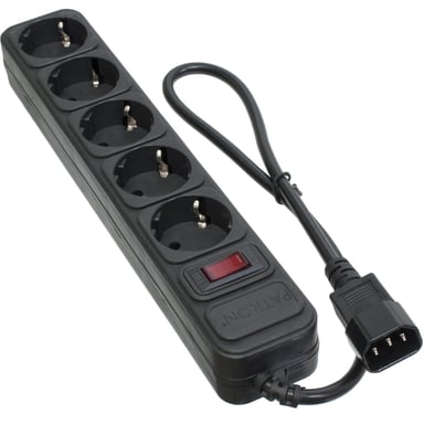Мережевий фільтр живлення Patron 0.5 m3*1mm2 (SP-1052U) 5 розеток BLACK (EXT-PN-SP-1052U) - фото 1