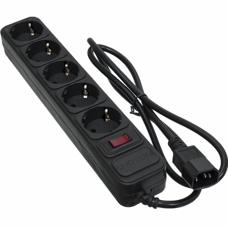 Мережевий фільтр живлення Patron 1 m3*1mm2 (SP-1053U) 5 розеток BLACK (EXT-PN-SP-1053U) - фото 1