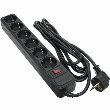 Мережевий фільтр живлення Patron 3.0 m3*1mm2 (SP-1063) 6 розеток BLACK (EXT-PN-SP-1063) - фото 1