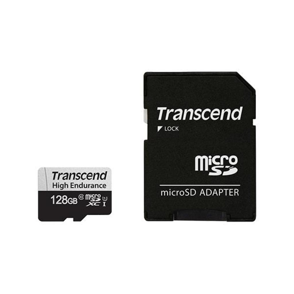 Карта пам'яті Transcend 128GB microSDXC class 10 UHS-I U1 High Endurance (TS128GUSD350V) - фото 1 Карта пам'яті Transcend 128GB microSDXC class 10 UHS-I U1 High Endurance (TS128GUSD350V) - фото 1