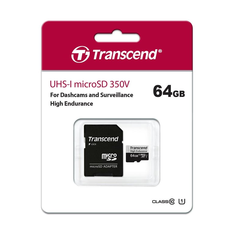 Карта пам’яті Transcend 64GB microSDXC class 10 UHS-I U1 High Endurance (TS64GUSD350V)