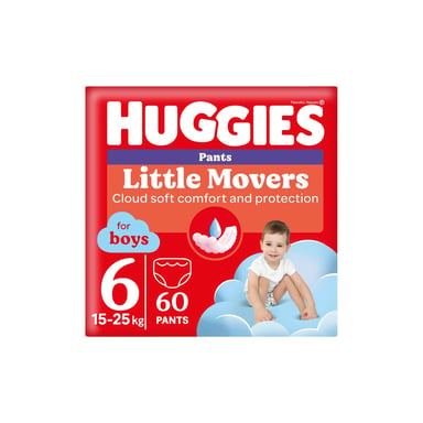 Підгузки Huggies Little Movers/Pants 6 (15-25 кг) Box для хлопчиків 60 шт (5029053564142) - фото 1