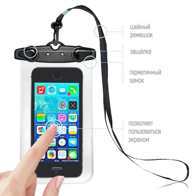 Чохол до мобільного телефона ColorWay Waterproof Universal Transparent (CW-CWP01US/57134) - фото 9
