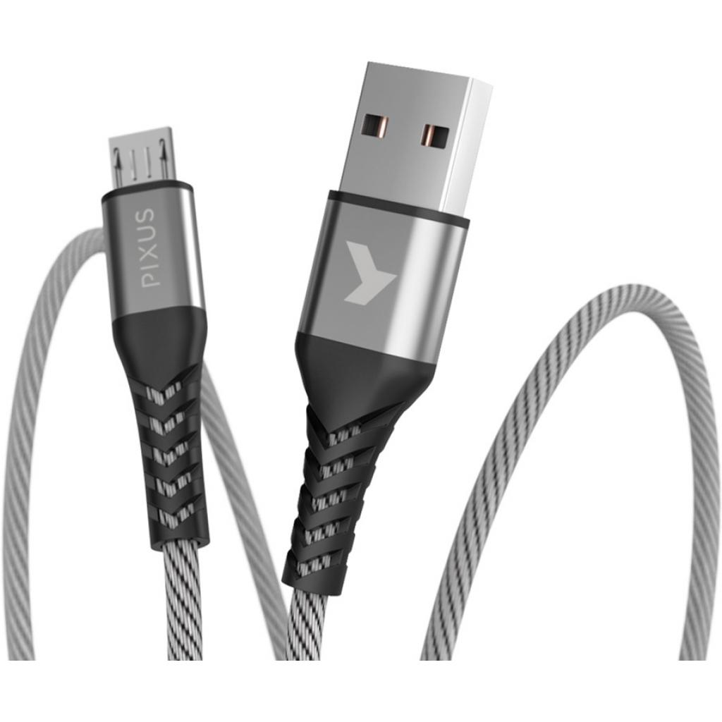 Дата кабель USB 2.0 AM to Micro 5P 1.0m Flex Gray Pixus (4897058531145) - фото 1 Дата кабель USB 2.0 AM to Micro 5P 1.0m Flex Gray Pixus (4897058531145) - фото 1
