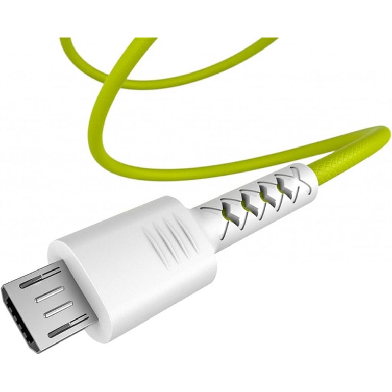 Дата кабель USB 2.0 AM to Micro 5P 1.0m Soft white/lime Pixus (4897058531176) - фото 2