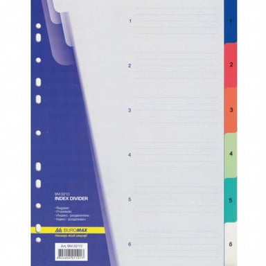 Роздільник сторінок Buromax colored, 6 dividers (BM.3210) - фото 1