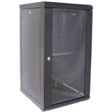 Шафа настінна Hypernet 18U 19" 600x450 (WMNC-18U-FLAT-BLACK) - фото 1