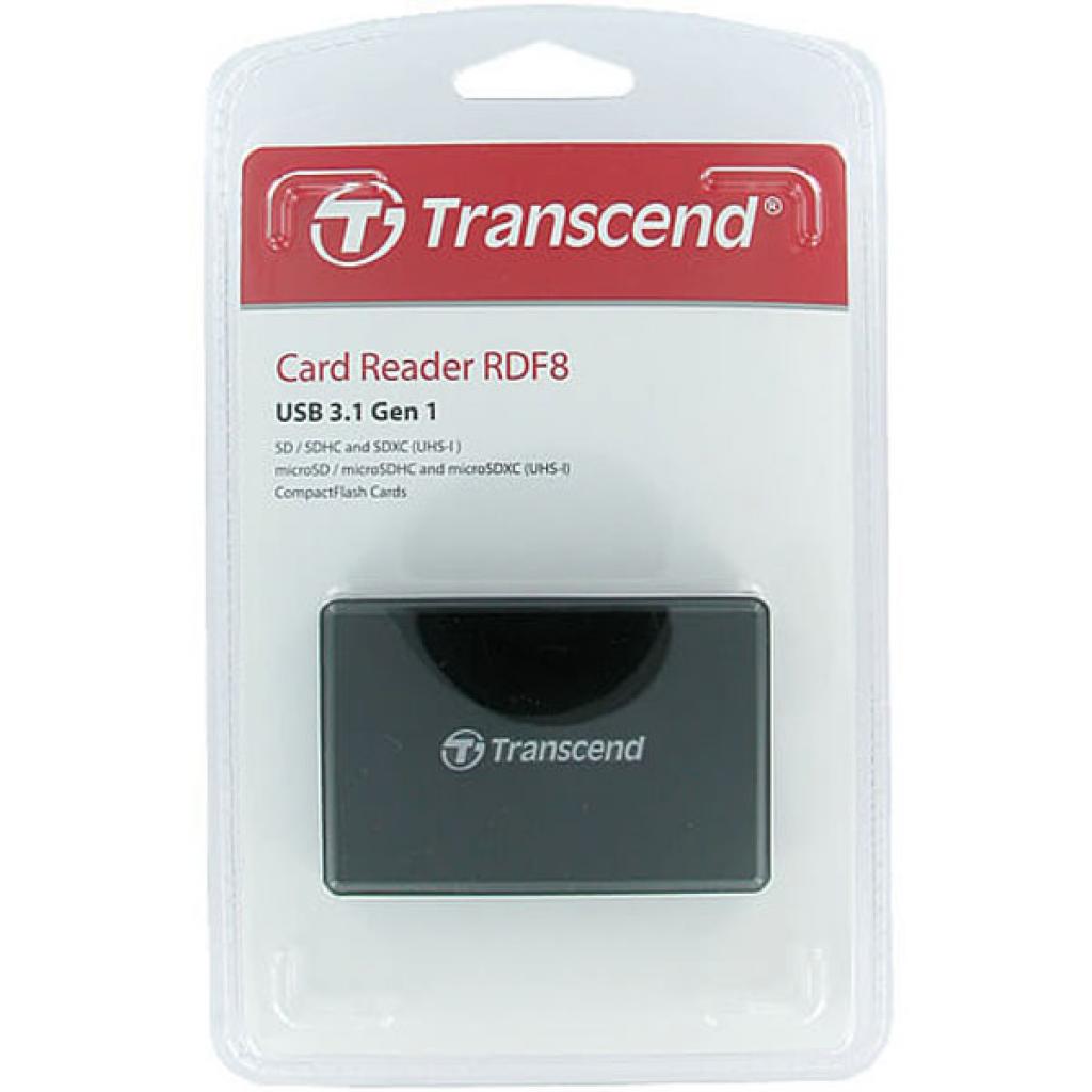 Зчитувач флеш-карт Transcend USB 3.1 Black (TS-RDF8K2) - фото 3 Зчитувач флеш-карт Transcend USB 3.1 Black (TS-RDF8K2) - фото 3