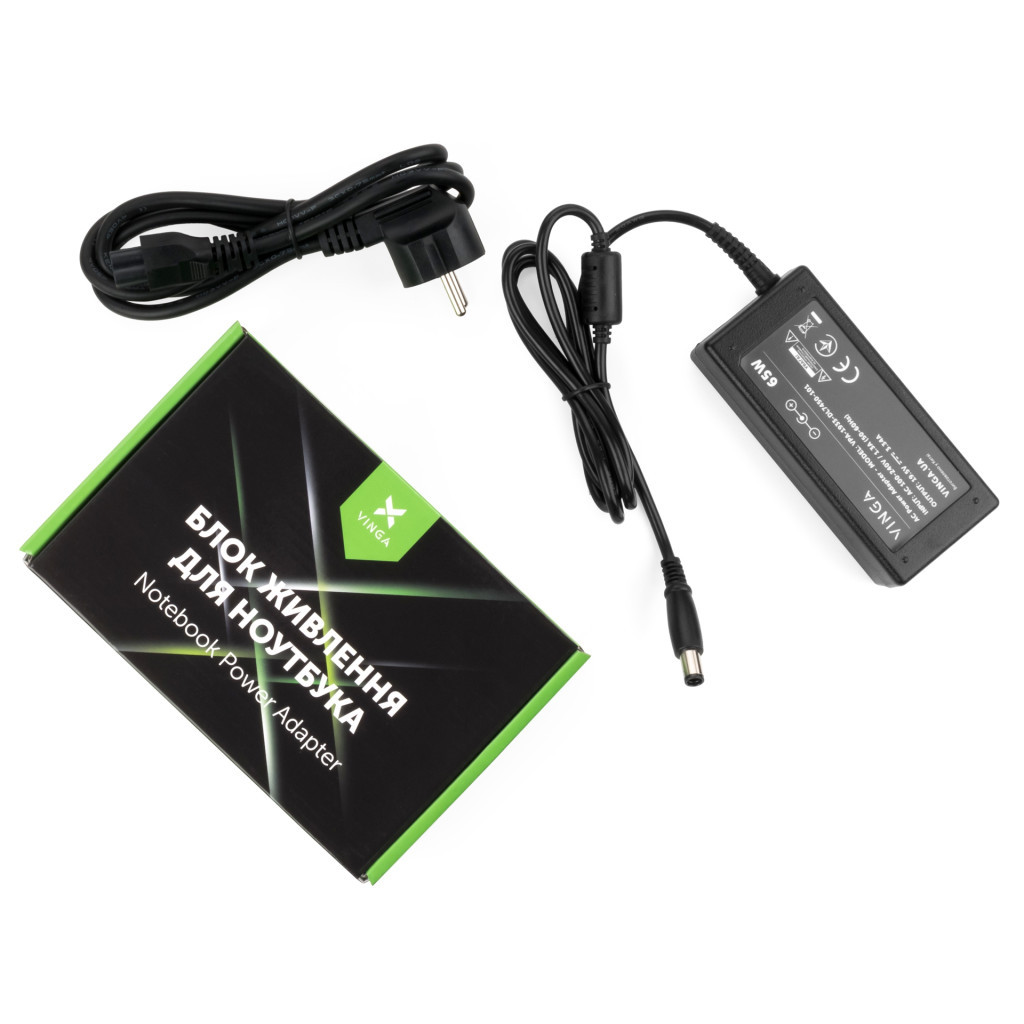 Блок живлення до ноутбуку Vinga DELL 65W 19.5V 3.34A 7.4*5.0 (VPA-1933-DL7450-101) - фото 1