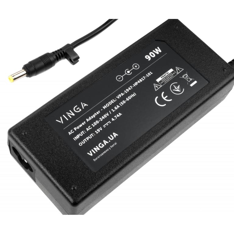 Блок живлення до ноутбуку Vinga HP 90W 19V 4.74A 4.8*1.7 (VPA-1947-HP4817-101) - фото 3