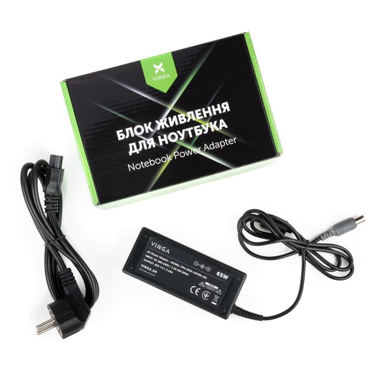 Блок живлення до ноутбуку Vinga Lenovo 65W 20V 3.25А 7.9*5.5 (VPA-2032-LN7955-101) - фото 1