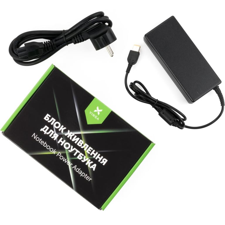 Блок живлення до ноутбуку Vinga Lenovo 90W 20V 4.5A square (VPA-2045-LNSQ01-101) - фото 1