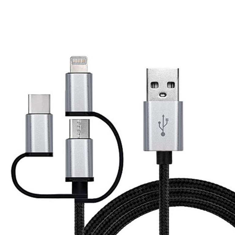 Дата кабель USB 2.0 AM to 3in1 1.0m Premium black REAL-EL (EL123500035) - фото 1