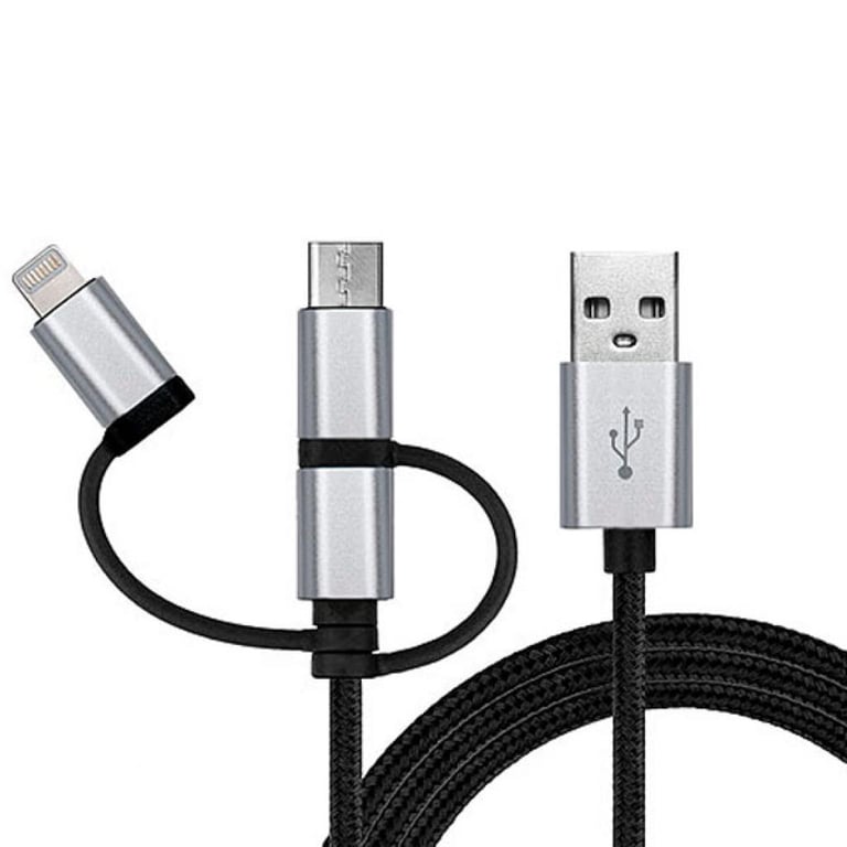 Дата кабель USB 2.0 AM to 3in1 1.0m Premium black REAL-EL (EL123500035) - фото 2