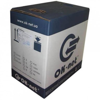 Кабель мережевий OK-Net FTP cat.5e patch 20 305м (F/UTP-cat.5Е-SL patch AWG26) (КГПВЭ-ВП (100) 4*2*0,48) - фото 1