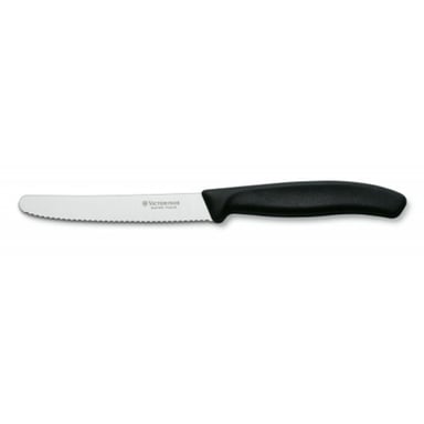Кухонний ніж Victorinox SwissClassic для овощей 11 см, волнистое лезвие, черный (6.7833)